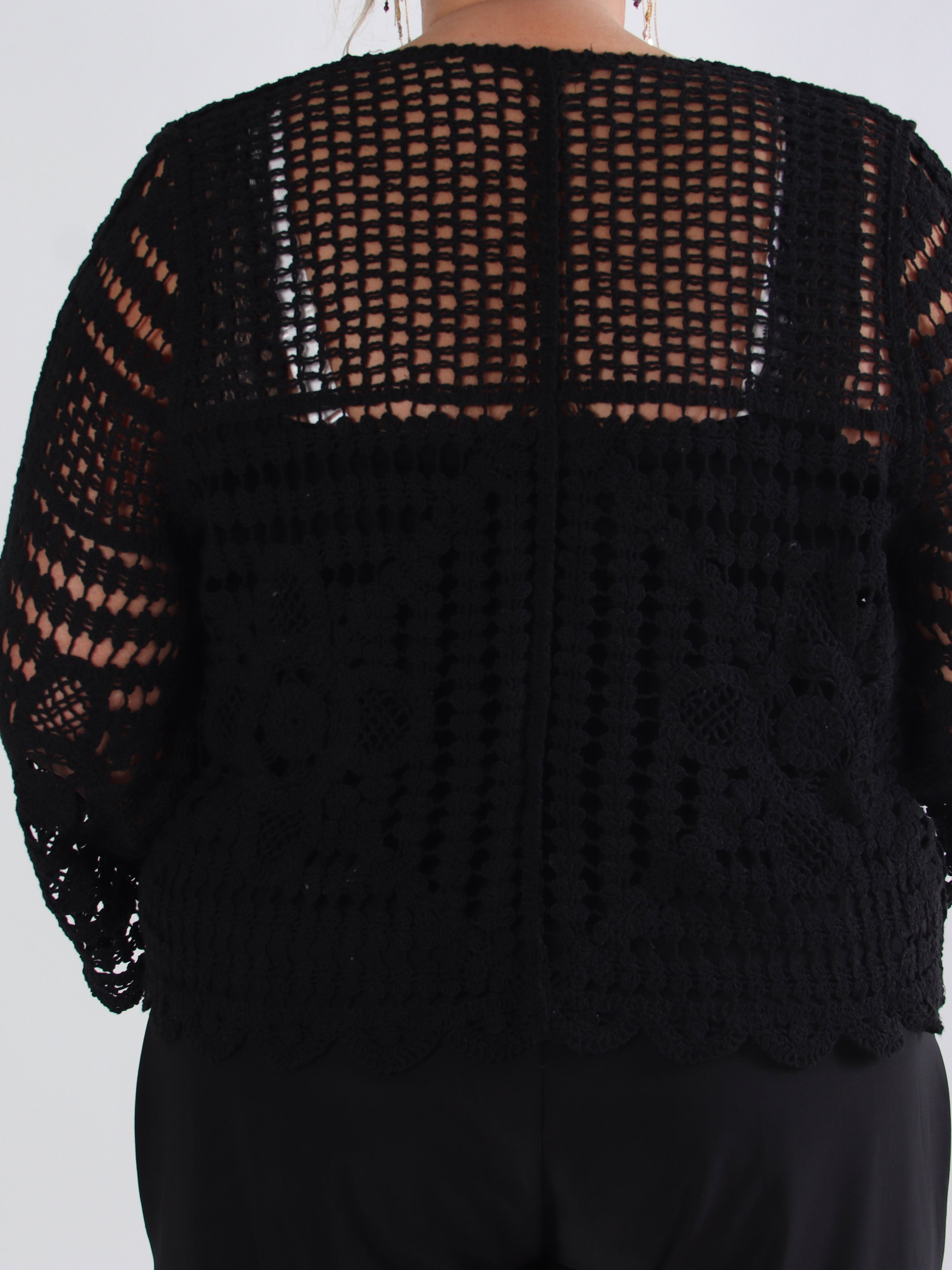 Marina - Söt virkad bomullskofta i plus size